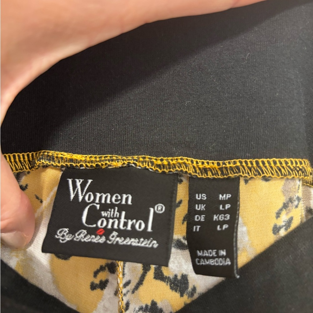 Women with Control Yellow and Black Animal Print gaucho pants Size Medium P - Picture 6 of 10